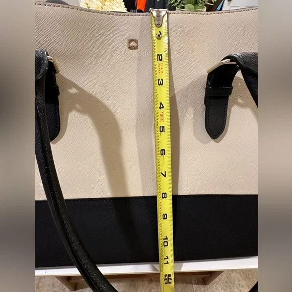 Kate Spade NY button closure work tote (black and cream) - Picture 8 of 8